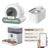 Petfit Groove Ti+ Akıllı Otomatik Kedi Tuvaleti+ Aqua Flow Akıllı Su Pınarı+ Catmax Pro Plus Mama Kabı