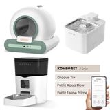 Petfit Groove Ti+ Akıllı Otomatik Kedi Tuvaleti+ Aqua Flow Akıllı Su Pınarı+ Feline Prime Mama Kabı