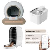 Petfit Groove Ti+ Akıllı Otomatik Kedi Tuvaleti+ Aqua Flow Akıllı Su Pınarı+ Meow Pure Akıllı Mama Kabı