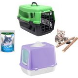 Petfony Kapalı Kedi Tuvaleti, Kedi Taşıma Çantası, Yaş Mama, Catnip