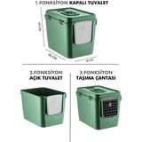 Petgrow Xxl 3 Fonksiyonlu Premium Kapalı Kedi Tuvaleti ve Taşıma Çantası 56 x 40 x 43 cm - Yeşil
