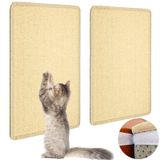 Pethave Kedi Tırmalama Matı, 2 Adet 59,6 x 39,9 cm Sisal Kedi Scratcher Mat Yapışkan Kanca Halka Bantlı, İç Mekan Kedileri için Duvar Çizicilerine Yapıştırın, Yatay Kedi Zemin Kazıma Pedi Halı (2