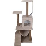 Pethomealpi Bej Kedi Tırmalama Evi ve Oyun Platformu 125 cm Yükseklik ve 40x50 cm Taban Ölçüsü