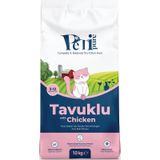 Petipure Tavuklu Kuru Yavru Kedi Maması 10 Kg - Besleyici Vitamin İlaveli Tam ve Dengeli Mama