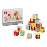 Petit Collage Kolaj Çevre Dostu ABC Ahşap Bloklar, Set 15 â € “Katı Ahşap Bloklar Çocuklar 12 Ay ve Yaşlı â €“Ahşap Alfabe Blokları Ölçü 1.75A € Her Güvenli Malzemeler tasarlanan Aktivite Oyuncakları"