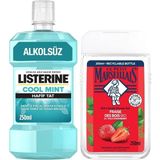 Petit Marseillais Duş Jeli Akdeniz Çileği 250 ml + Listerine Cool Mint Ağız Bakım Suyu Hafif T