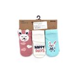 Petit Minou 3'lü Bebek Çorabı Pembe-Beyaz, 6-12 Ay, IB77569, Pembe-Beyaz, kız-bebek