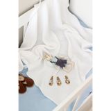 Petite Miracles Mavi Tavşan Nakışlı Müslin Bebek Battaniyesi - 90x90 CM