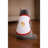 Petite Pati Beyaz Love U Tekir Baskili Kedi Tshirt Kedi Kiyafeti (%100 Pamuk Penye) - XS