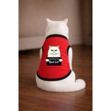 petite pati Kırmızı Wanted iran Baskili Kedi Tshirt Beden L kedi kiyafeti (%100 pamuk penye)