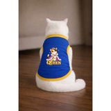 Petite Pati Mavi Queen Cat Baskili Kedi Tshirt Kedi Kiyafeti (%100 Pamuk Penye) - XL