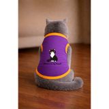 petite pati Mor Food Cat Baskili Kedi Tshirt Beden M kedi kiyafeti (%100 pamuk penye)