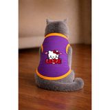 Petite Pati Mor Hellok 6 Cat Baskili Kedi Tshirt Kedi Kiyafeti (%100 Pamuk Penye) - XL