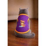Petite Pati Mor Onemore Cat Baskili Kedi Tshirt Kedi Kiyafeti (%100 Pamuk Penye)