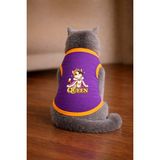Petite Pati Mor Queen Cat Baskili Kedi Tshirt Kedi Kiyafeti (%100 Pamuk Penye) - XS