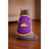 petite pati Mor Tembel Cat Baskili Kedi Tshirt Beden XL kedi kiyafeti (%100 pamuk penye)
