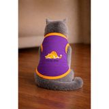 Petite Pati Mor Tembel Cat Baskili Kedi Tshirt Kedi Kiyafeti (%100 Pamuk Penye) - XS