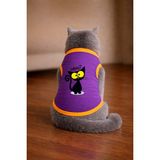 Petite Pati Mor What Cat Baskili Kedi Tshirt Kedi Kiyafeti (%100 Pamuk Penye) - XL