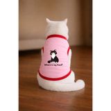 petite pati Pembe Food Cat Baskili Kedi Tshirt Beden XS kedi kiyafeti (%100 pamuk penye)
