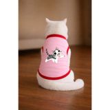petite pati Pembe happy Cat Baskili Kedi Tshirt Beden S kedi kiyafeti (%100 pamuk penye)