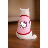 petite pati Pembe Hello K3 Baskili Kedi Tshirt Beden L kedi kiyafeti (%100 pamuk penye)