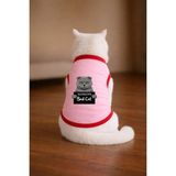 Petite Pati Pembe Wanted Scottish Baskili Kedi Tshirt Kedi Kiyafeti (%100 Pamuk Penye) - XL