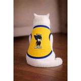 Petite Pati Sarı Boss Cat Baskili Kedi Tshirt Kedi Kiyafeti (%100 Pamuk Penye)