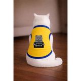 Petite Pati Sarı Wanted Scottish Baskili Kedi Tshirt Kedi Kiyafeti (%100 Pamuk Penye) - XS