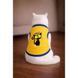 Petite Pati Sarı What Cat Baskili Kedi Tshirt Kedi Kiyafeti (%100 Pamuk Penye) - 2XL
