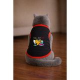 Petite Pati Siyah Garf4 Cat Baskili Kedi Tshirt Kedi Kiyafeti (%100 Pamuk Penye) - 2XL