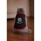 petite pati Siyah Wanted Scottish Baskili Kedi Tshirt Beden S kedi kiyafeti (%100 pamuk penye)