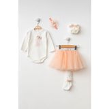 Petite Ponpon Baby Kız Bebek İncili 1 yaş Doğum Günü Parti Kıyafeti Tütü Etek/elbise Set