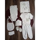 Petite Ponponbaby 10 Lu Hastane Çıkışı Seti Kelebek Desenli Beyaz