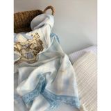 Petite Étoile Organik 3’lü Müslin Örtü & Pike Seti | Oeko-Tex® Sertifikalı | %100 Pamuk - Mavi