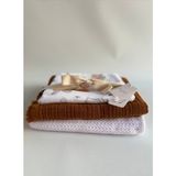 Petite Étoile Organik 3’lü Set Müslin Örtü ve Pike Seti | %100 Pamuk, Oeko-Tex® Sertifikalı - Kahve
