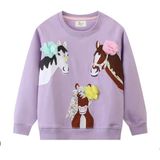 Petityu Atlı Patch Mor Sweatshirt 6-8 Yaş - 6 - 8 Yaş