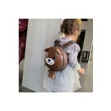 Petityu Ayicik Bombo Kahverengi Anaokulu Teddy Sirt Çantası- Sert Eva Ve Pelus Çanta
