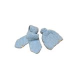 Petityu El Örgüsü Puffy Mavi Atkı Bere Set Yumuşacık Sıcak Tutar 3-7 Yaş