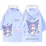 Petityu Kuromi şirin mor kız çocuk su geçirmez yağmurluk 4-6 Yaş