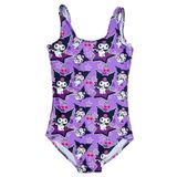 Petityu Kuromi Yıldızlı Kirazlı Mor Kız Çocuk Mayo 4-6 Yaş