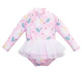Petityu Moda Mayo Petityu Upf50+ Güneş Korumalı Aşırı Şirin Tutu Etekli Tavşan Desenli Kız Çocuk Mayo