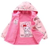 Petityu My Melody çift taraflı giyilebilen polar içli pembe şirin kız çocuk mont 4-5 Yaş