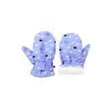 Petityu Pufudik İçi Kürklü Su Geçirmez Mavi Lacivert Beyaz Balina Desenli Kışlık Erkek Çocuk Eldiven