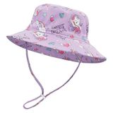 Petityu UPF50+ Güneş Korumalı Lila Unicorn Kız Çocuk Şapka
