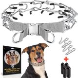 PetJett Köpekler için Yaka - Köpekler için Çekme Boğucu Yaka, Köpekler için Tutam Yaka, Küçük, Orta veya Büyük Irklar için Köpek Eğitim Tasması ve Köpek Yürüyüş Aleti - Paslanmaz Çelik Metal Köpek