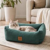 Petlebi Dikdörtgen 50x35x17 cm Yeşil S Kedi ve Küçük Irk Köpek Yatağı