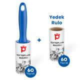Petlebi Kedi ve Köpekler İçin Tüy Toplama Rulosu (60 Yaprak) + Yedek Rulo (60 Yaprak)