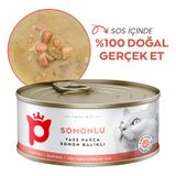 Petlebi Sos İçinde Parça Taze Somonlu 70 gr Kedi Konservesi