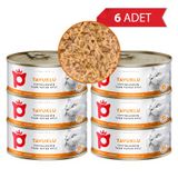 Petlebi Sos İçinde Tiftiklenmiş Taze Tavuk Etli 6x70 gr Kedi Konservesi