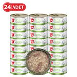 Petlebi Sos İçinde Tiftiklenmiş Taze Tavuk Etli ve Ton Balıklı 24x70 gr Kedi Konservesi